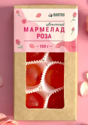 Мармелад цветочный Роза в крафтовой упаковке 100 г