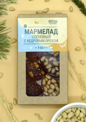Мармелад сосновый с кедровыми орешками, 110 г