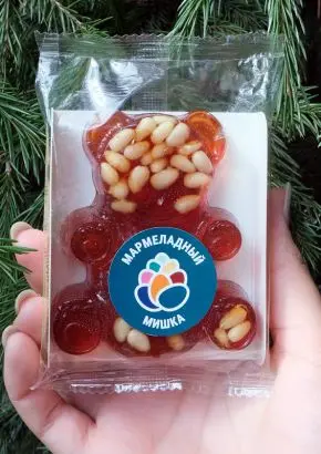 Мармелад сосновый "Мишка" на пектине с кедровыми орешками, 90 г