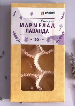 Мармелад цветочный Лаванда в крафтовой упаковке 100 г